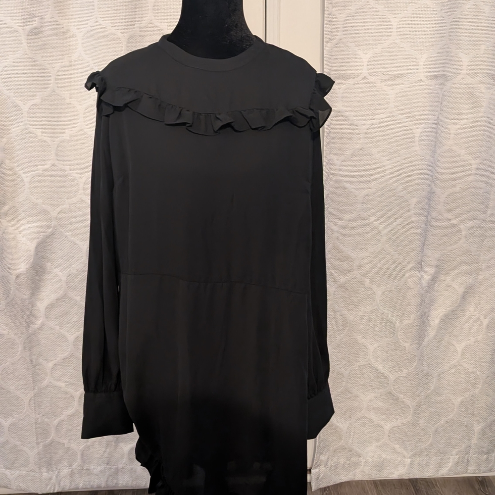 Who What Wear Black Textured Dress